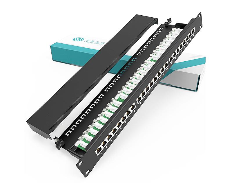 英曼1U24口-屏蔽防塵網絡配線架  Patch panel