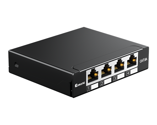 0.5U 4 Port-CAT.6A Shielded Patch Panel
