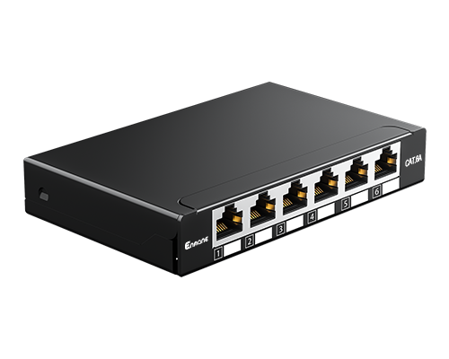 0.5U 6 Port-CAT.6A Shielded Patch Panel
